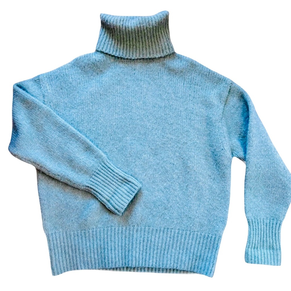 Zara Oversized Turquoise Turtleneck Sweater- Size Small